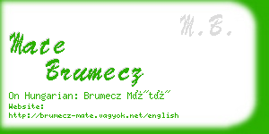 mate brumecz business card